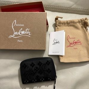 Christian Louboutin Panettone Studded Leather Coin Purse - Medium / Black × 1
